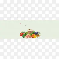 水果蔬菜拼盘banner创意设计
