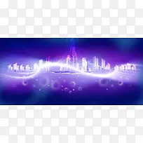 紫色梦幻城市背景