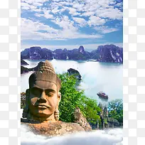 大气柬埔寨宣传海报背景素材