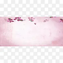 粉色花卉banner背景