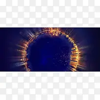 蓝色璀璨夜空光点梦幻星空背景