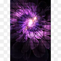 高端紫色花卉海报背景素材