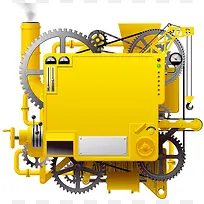 黄色机械零件海报背景
