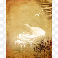复古钢琴海报背景