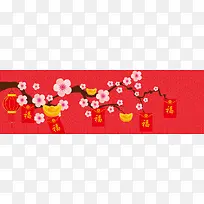 红色中国风海报banner背景