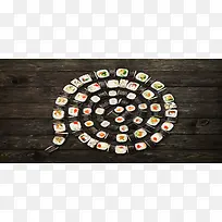 创意日本寿司美食海报背景