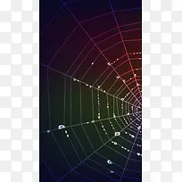 彩色蜘蛛网矢量图H5背景