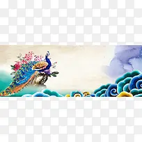 孔雀 中国风背景
