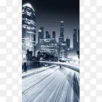 黑白城市科技大气H5背景素材