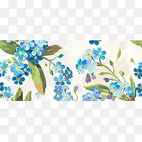 蓝色小花背景图