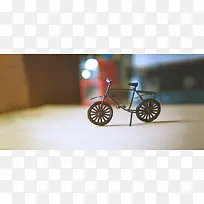 清新 文艺 自行车 摆件 背景banner