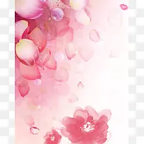妇女节水墨花瓣背景素材