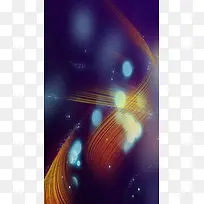 蓝底黄色曲线科技感H5背景素材