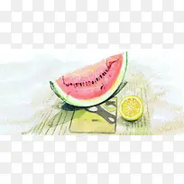 西瓜手绘插画
