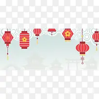 庆祝春节简约蓝色banner背景
