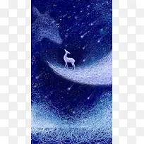 小鹿插画H5背景