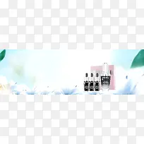 夏日精华促销简约蓝色背景