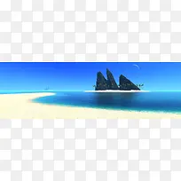唯美蓝色海报背景