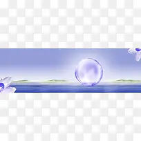 夏季美妆紫色水波自然高端大气海报