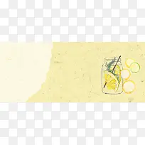 文艺柠檬汁文艺纹理黄色背景