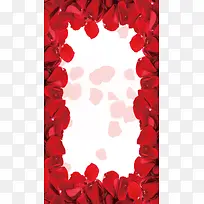 红色玫瑰花瓣手机端H5背景素材
