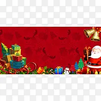 圣诞节红色卡通淘宝狂欢banner
