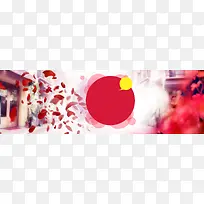 冬季浪漫羽绒服花瓣背景banner
