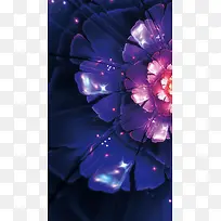 蓝紫色花卉H5背景