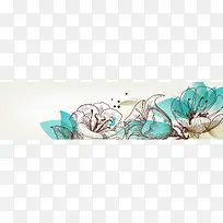 卡通清新手绘花背景banner