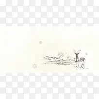 手绘小鹿背景图