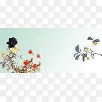 手绘牡丹背景