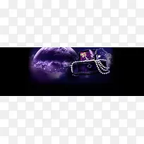 紫色梦幻珠宝盒背景banner