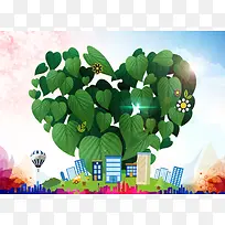 卡通植树节海报背景