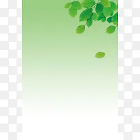 清新绿色自然简约叶子海报背景图