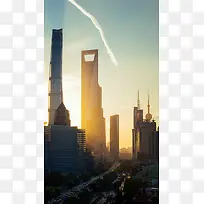 大气城市建筑商务H5背景