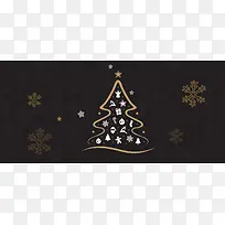 黑色简约圣诞节banner