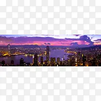 夕阳城市海报背景