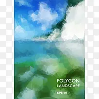 模糊海边风景矢量图