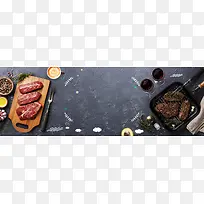 黑色简约生鲜尖货电商淘宝促销banner