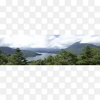 小清新森林高山海报背景