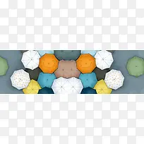 深色多彩伞背景banner