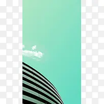 蓝色建筑极简H5背景