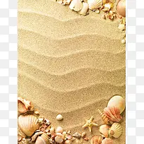 沙滩贝壳海星海报