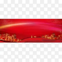 红色大气城市背景