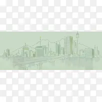 卡通城市剪影背景