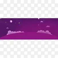 紫色夜空扁平背景模板