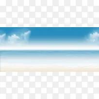 蓝天蓝海海报背景