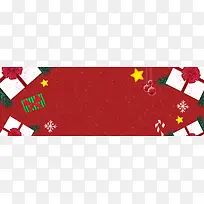 红色卡通礼物圣诞树圣诞节电商banner
