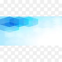 蓝色清新几何渐变电商促销banner