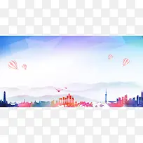 扁平彩色城市高清背景大全
